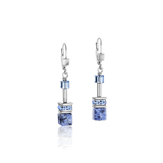 Blue GeoCube Earrings