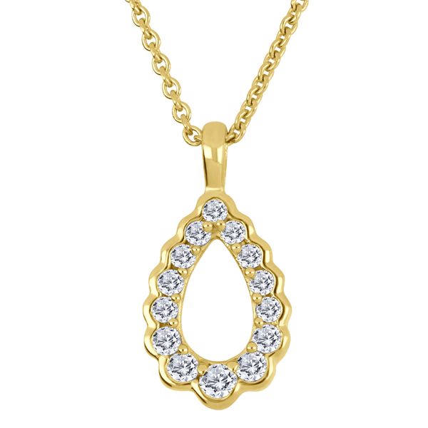 10K Gold Diamond Teardrop Necklace