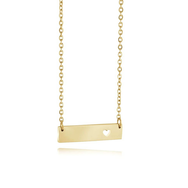 Yellow Heart Bar Necklace