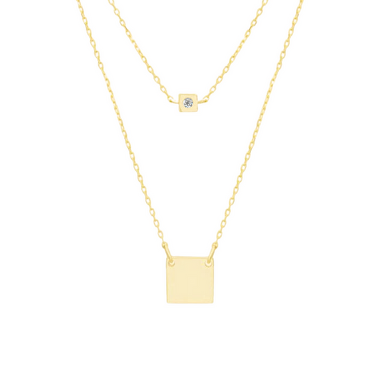 Square Station Layered Necklace