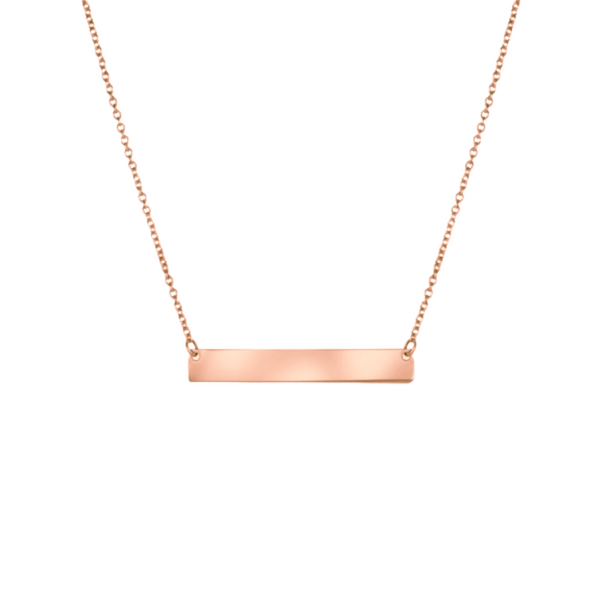 Rose Plated Bar Necklace