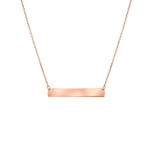 Rose Plated Bar Necklace