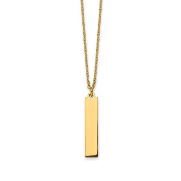Gold Plated Vertical Bar Necklace