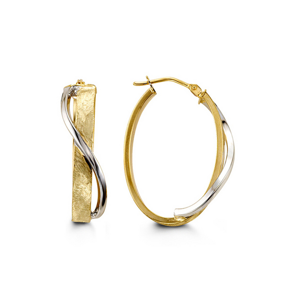 10K Two-Tone Gold Hoops