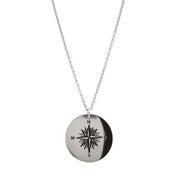 Steel Compass Necklace