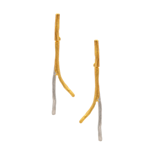 Two-Tone Branch Earrings