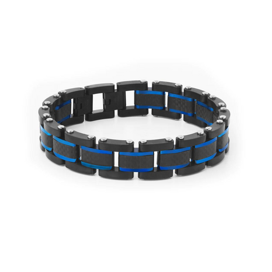 Carbon Fibre Steel Link Bracelet
