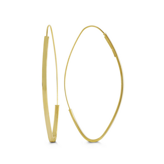 10K Yellow Gold Oval Hoops