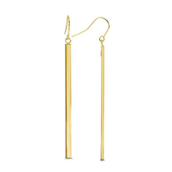 10K Gold Vertical Bar Earrings