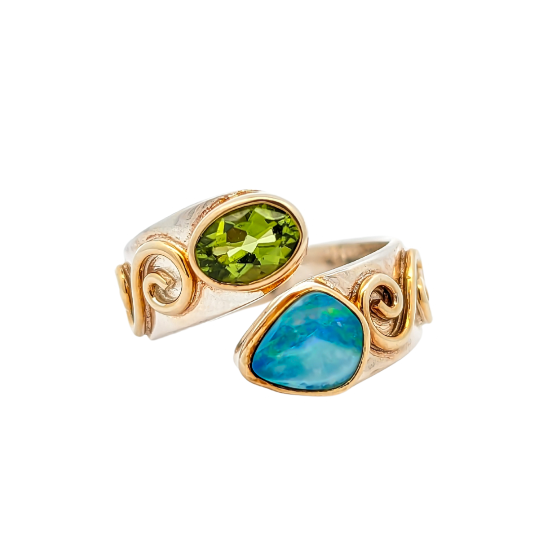 Opal & Peridot Ring