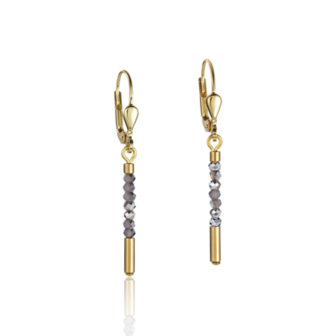 Gold Glass Bead Earrings